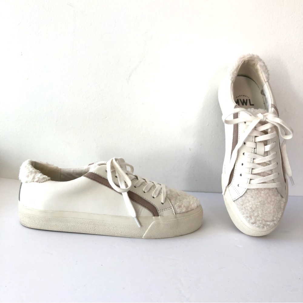Madewell Sidewalk Low-Top Sneakers in Leather: Sherpa Edition